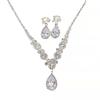 Bridal Angel Tears Rhinestone Zircon Necklace & Earrings Set