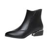Small Short Boots Thick Heel Medium Heel 2024 Autumn and Winter New Women's Black All-match Comfortable Nude Boots