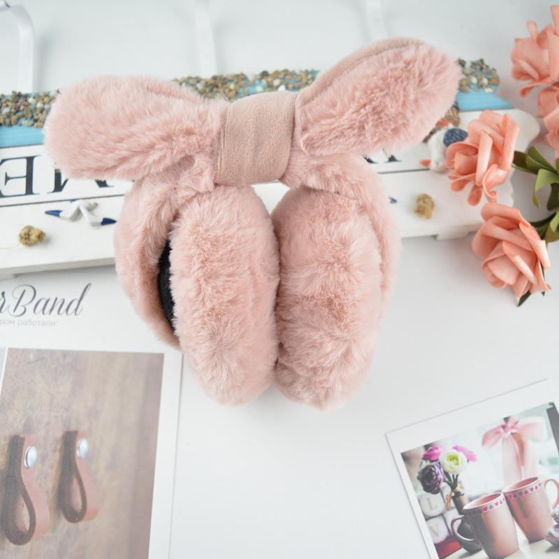 Koreanische Version der neuen Herbst- und Winter-Warm-Damen-Ohrenschützer Studentin niedliche Hasenohren faltbare Ohrenschützer abnehmbare und waschbare Ohrwärmer