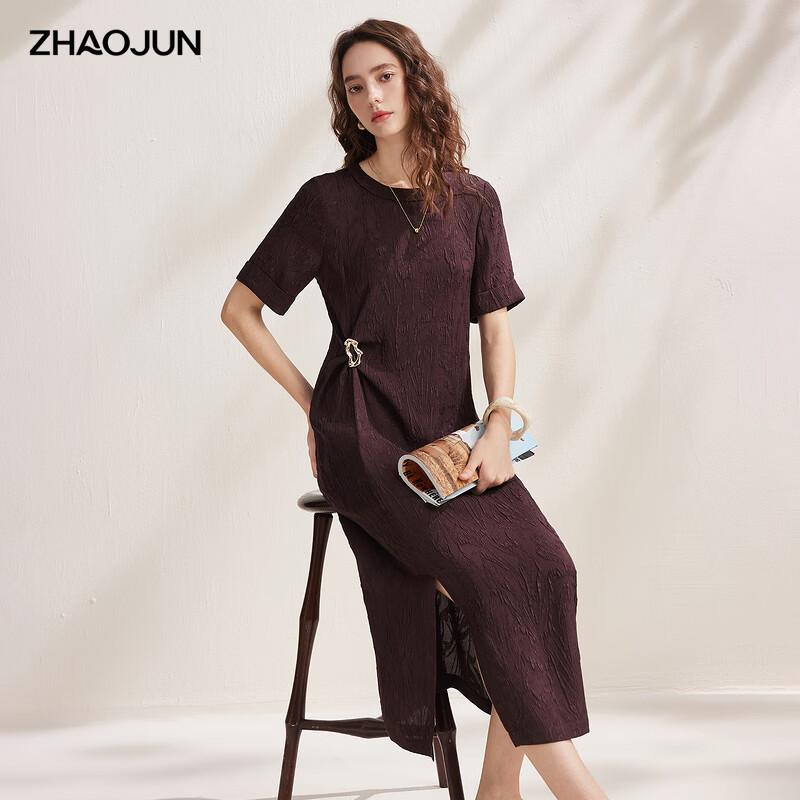 Zhaojun 2026 Spring Summer Mulberry Silk Slit Dress L