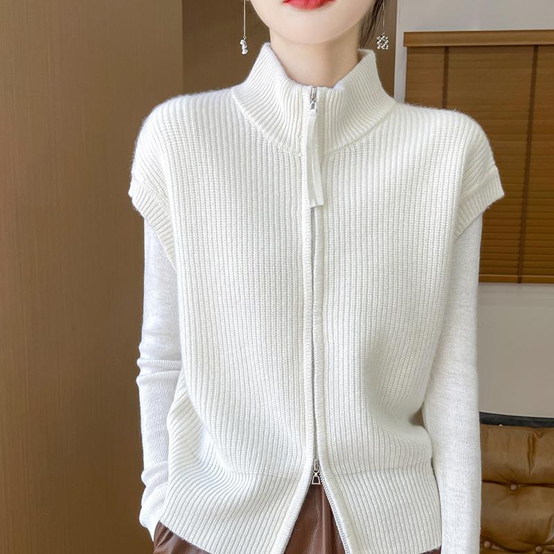 Women's Cashmere Cardigan Qinghe Cashmere 30% Cashmere 70% Wool Autumn and Winter Cashmere Cardigan Soft and Warm