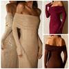Abito Lungo Sexy da Donna a Spalla Singola in Rete Slim Fit per Feste e Serate