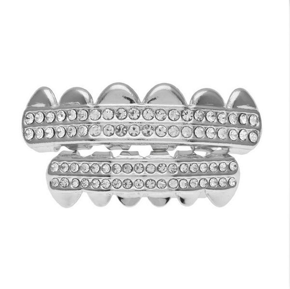 TEMU Vergoldete mit Diamanten besetzte Grillz Hip-Hop Zahnschmuck