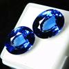 16.00 Carat Natural Sapphire Blue Oval Cut Pair CERTIFIED Loose Gemstone multiQ 00C