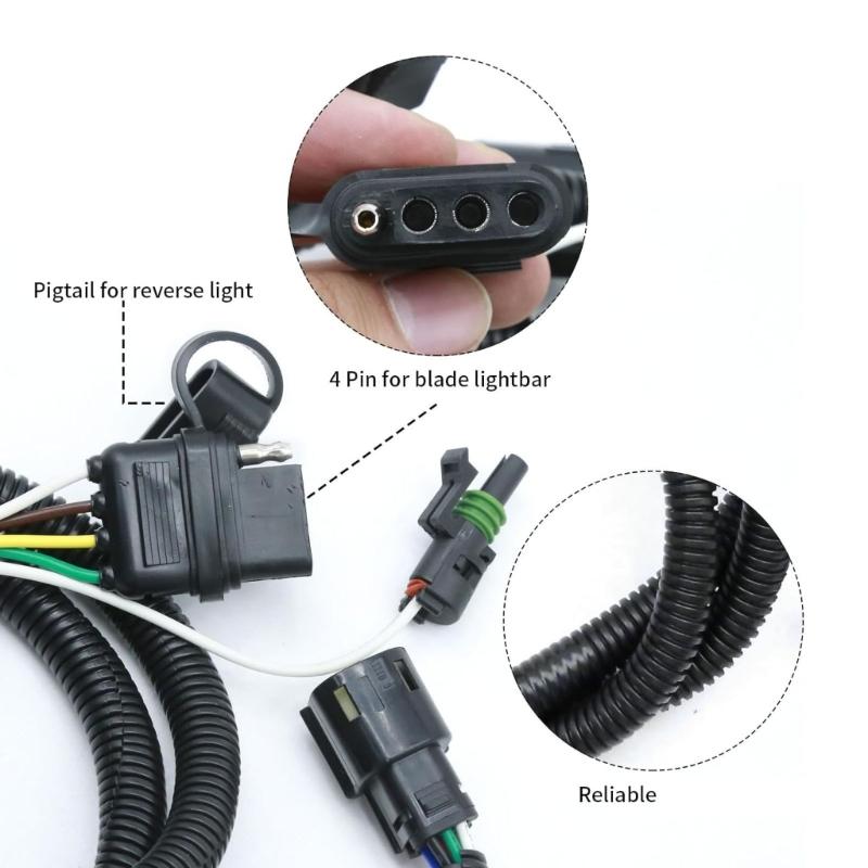 Tailgate Light Bar Harness with Reverse Wire for 1500 2500 3500 529005 Replacement Light Bar Adapter Auto Part