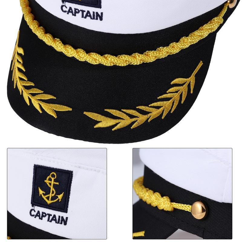 Marineblau Marine Erwachsene Yacht Militärhüte Boot Skipper Schiff Matrose Kapitän Kostümhut verstellbare Kappe Admiral für Männer Frauen LS