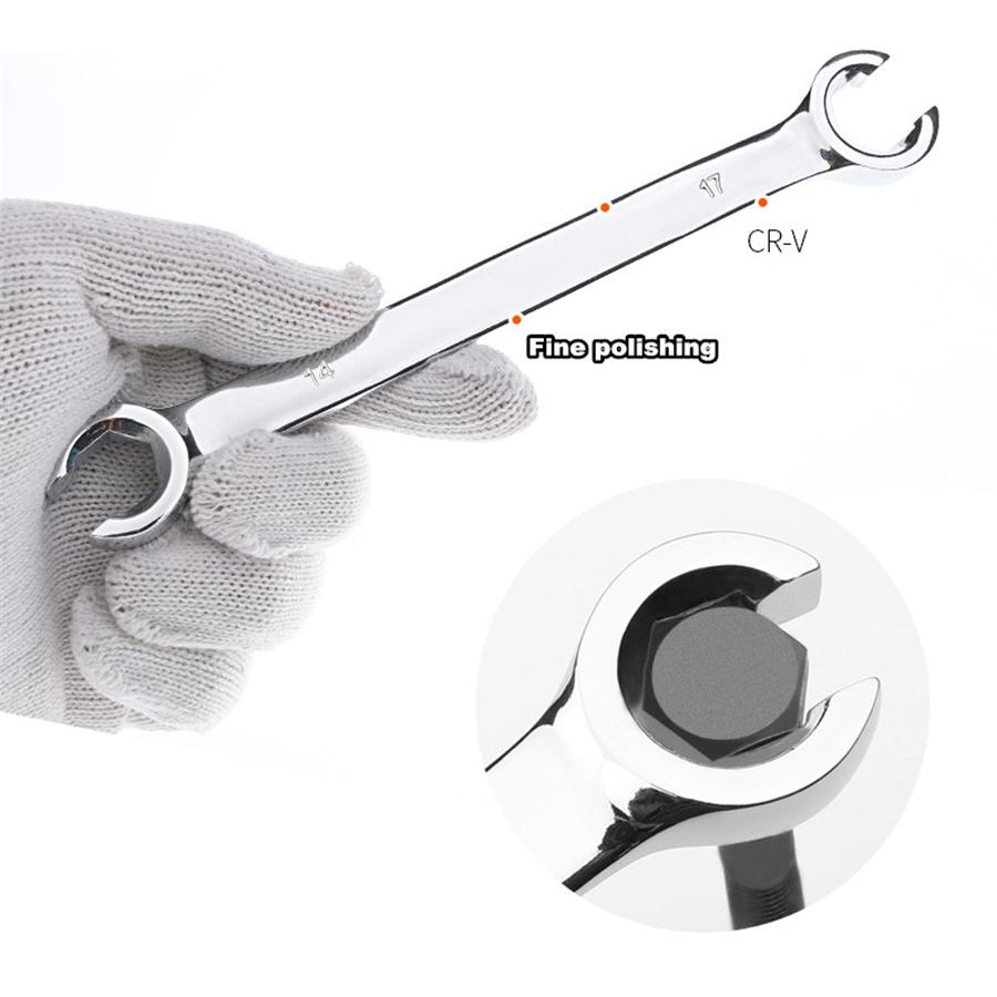 6Pcs Metric Flare Nut Spanner Wrench Tool Set 6-8 8-10 9-11 10-12 13-14 17-19 mm