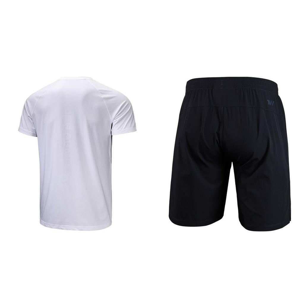 Under Armour Pullover Letter Logo Print Raglan Short Sleeve T-Shirt And Elastic Waist Mid Rise Shorts Casual Sports Set 22500518-100+22500214-001