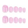 24 Pcs Short Round False Nail Elegant Artificial Nail French Tip Stick On Nail Glittering Press On Nail for Woman