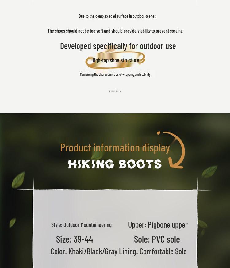 Męskie ultralekkie wodoodporne buty trekkingowe i taktyczne typu high-top - oddychające buty outdoorowe bojowe i pustynne
