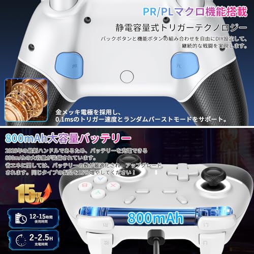 Newluck PS4 Controller (2025 Limited Edition, New Model) for Switch 2, Replacement for Switch 1/2, with Handle, Back Buttons, Heavy-Duty Buttons, Macr