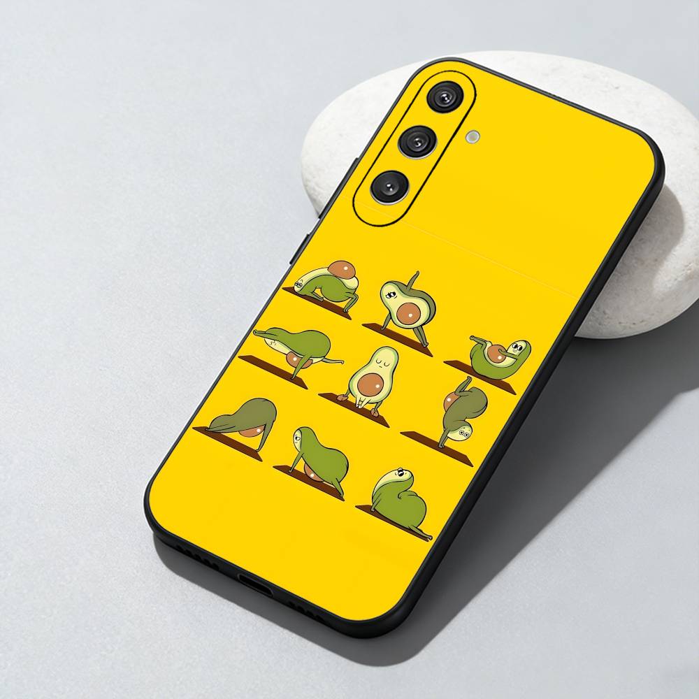 

Catoon Avocado Funny Printed Phone Case For Samsung Galaxy A73,A72,A71,A70,A52,A51 Others Soft Black Cover Samsung a13 5g