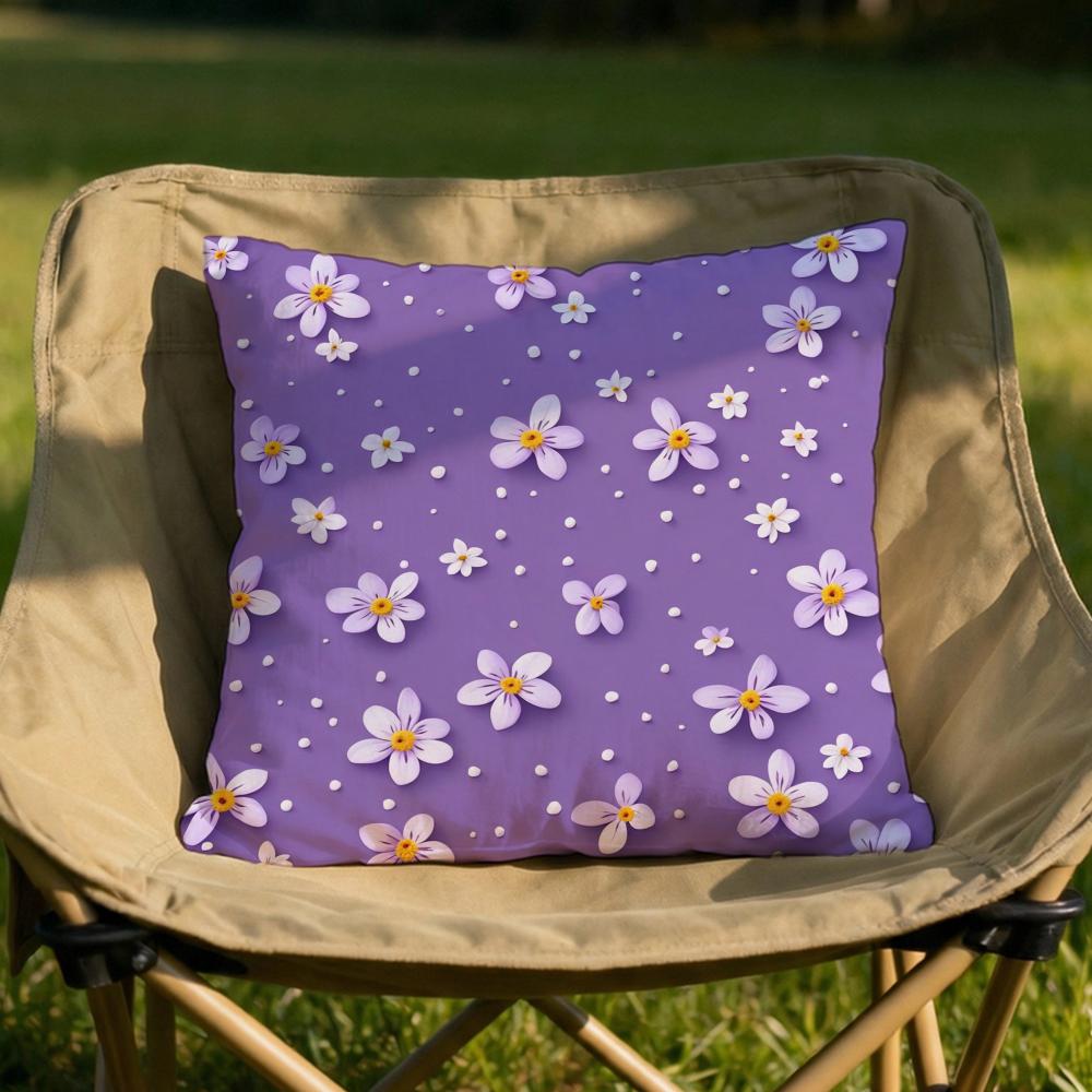 Romantic Daisy Print Spring Cushion Cover Soft Reversible  Durable Pillow Cover  MultiScene Use for Home  Car Daily Comfort