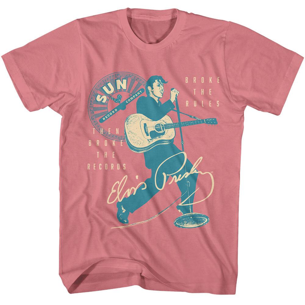 

Elvis Presley Broke The Rulles Then Broke The Records Men s T Shirt Sun Records Unisex T-Shirt XXL