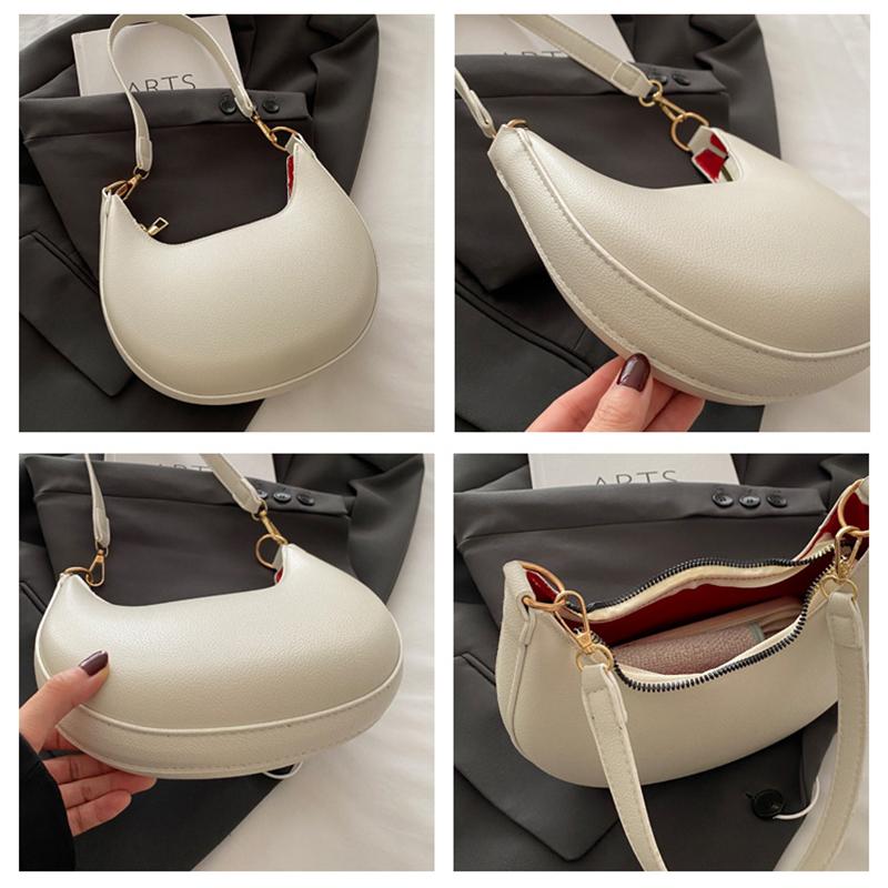 Yogodlns New Fashionable High-end Moon-shaped Baseball Bag Showing Luxury Women's Single Shoulder Bag Elegant Lady Handbags