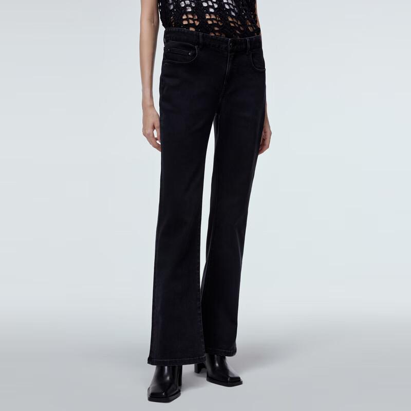 

JNBY Women s Slim Fit Washed Denim Flare Pants S