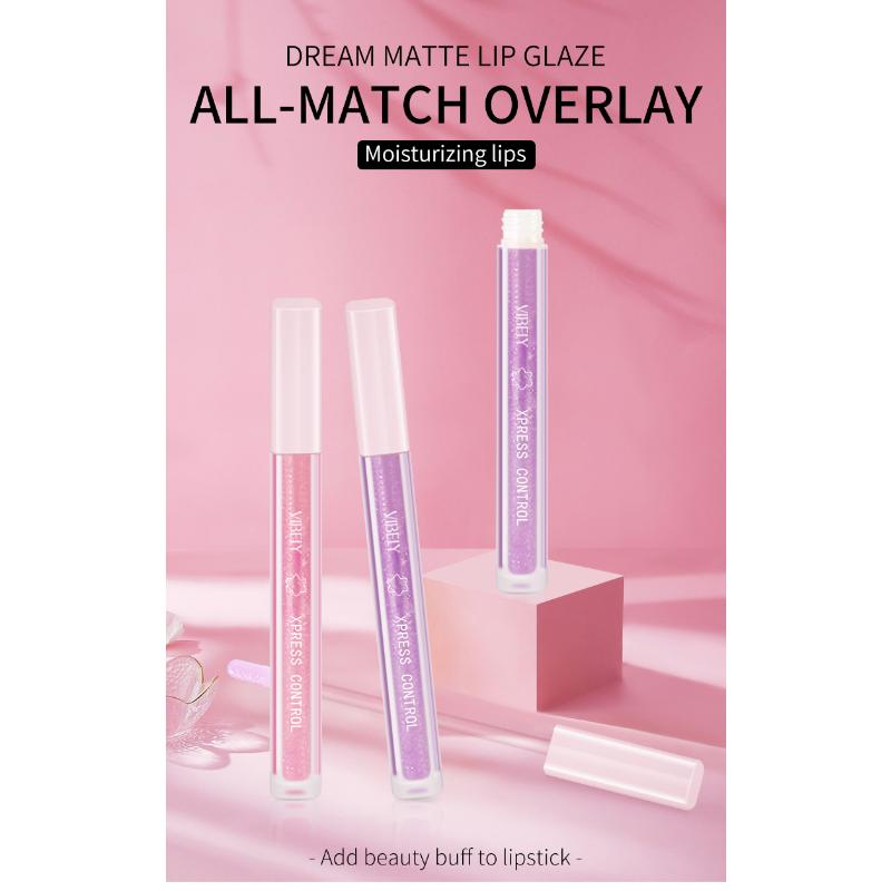 VIBELY Young Girl Fantasy Transparenter Spiegel Wässrige Lippenglasur Feiner Glitzer Perlmutt-Lipgloss Antihaft-Lipgloss-Grundierung