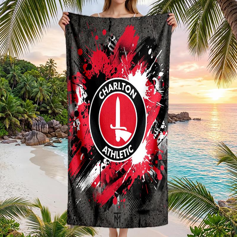 Telo da Spiaggia Asciugatura Rapida Charlton Athletic FC Stampa Microfibra Assorbente Portatile da Viaggio per Nuoto