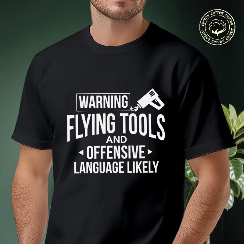 Flying Tools Garage Men's Moto T Shirt Casual Dress High Quality Mens Cotton Round Neck Short S