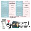 Men's Professional All-metal Electric Hair Clipper with Long Battery Life  Rechargeable Stainless Steel Blade  High Power Safe and Skin-friendly
