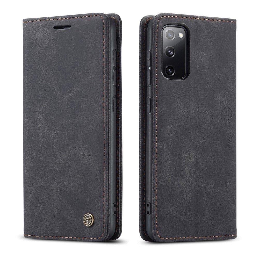 CASEME Case for Samsung Galaxy S20 FE, Leather Wallet Case, Black