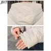 BITCED Minimalist Hooded Short Down-Filled Cotton Jacket Casual Puffer Jacket Lightweight Cotton Coat