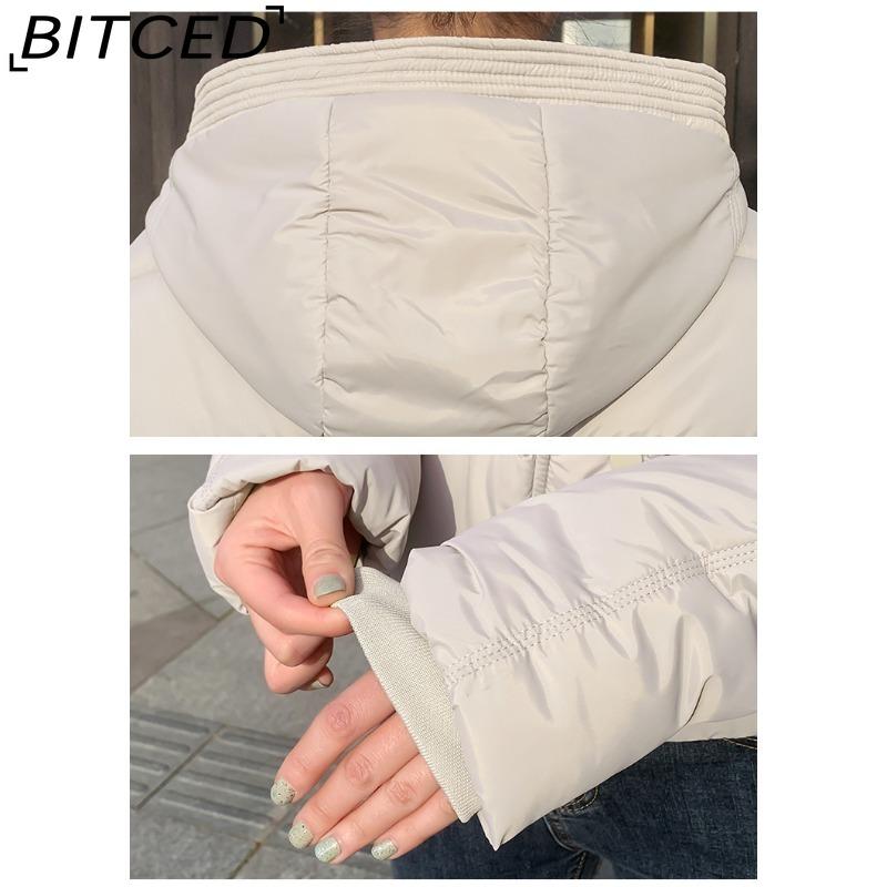 BITCED Minimalist Hooded Short Down-Filled Cotton Jacket Casual Puffer Jacket Lightweight Cotton Coat