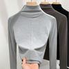 Semi-turtleneck Bottoming Shirt Women's New Women's Clothing Fashion Splicing Solid Color Long-sleeved T-shirt High-end Inner Top