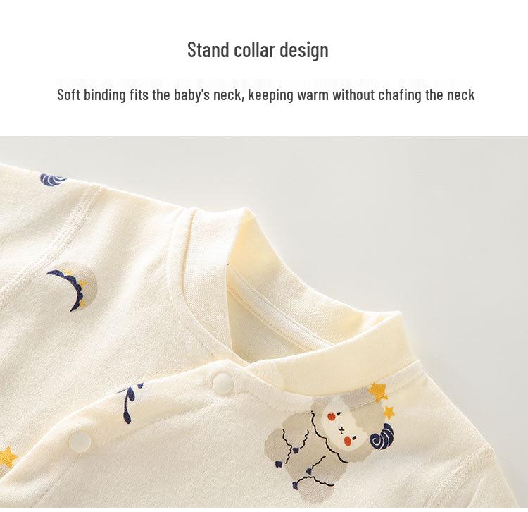 Children's Spring & Autumn High-Waist Belly Protection Underwear Set - Boneless Split Top & Trousers