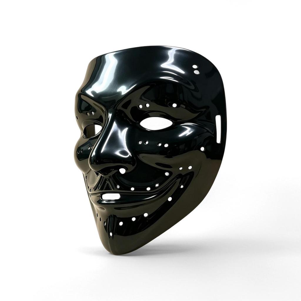 LED Luminous Halloween Cyberpunk V-Shaped Mask: Light-Up Festival Costume