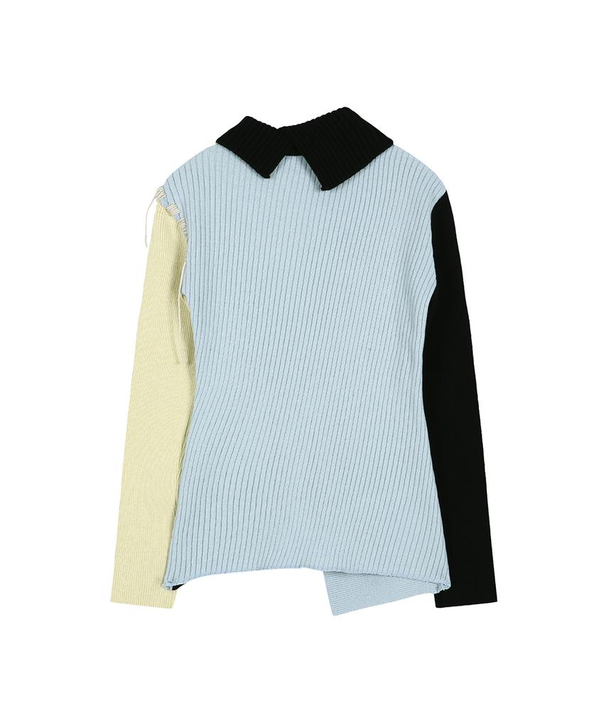 ADSB ANDERSSON BELL Asymmetric Panel Collar Sweater Atb1476W(Black)