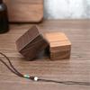 Rings Container Solid Walnut Wood Wedding Ring Storage Organizer Jewelry Box with Velvets Interior for Engagement