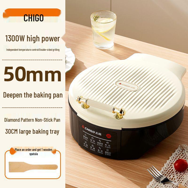 Double-Sided Non-Stick Electric Pancake & Cake Maker with Deep Pan - New Model