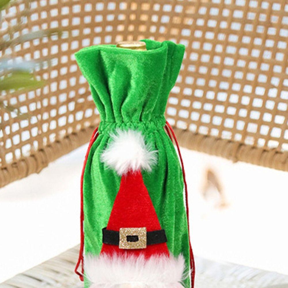 Cartoon Wine Bottle Protector Drawstring Christmas Decoration Supplies Christmas Day