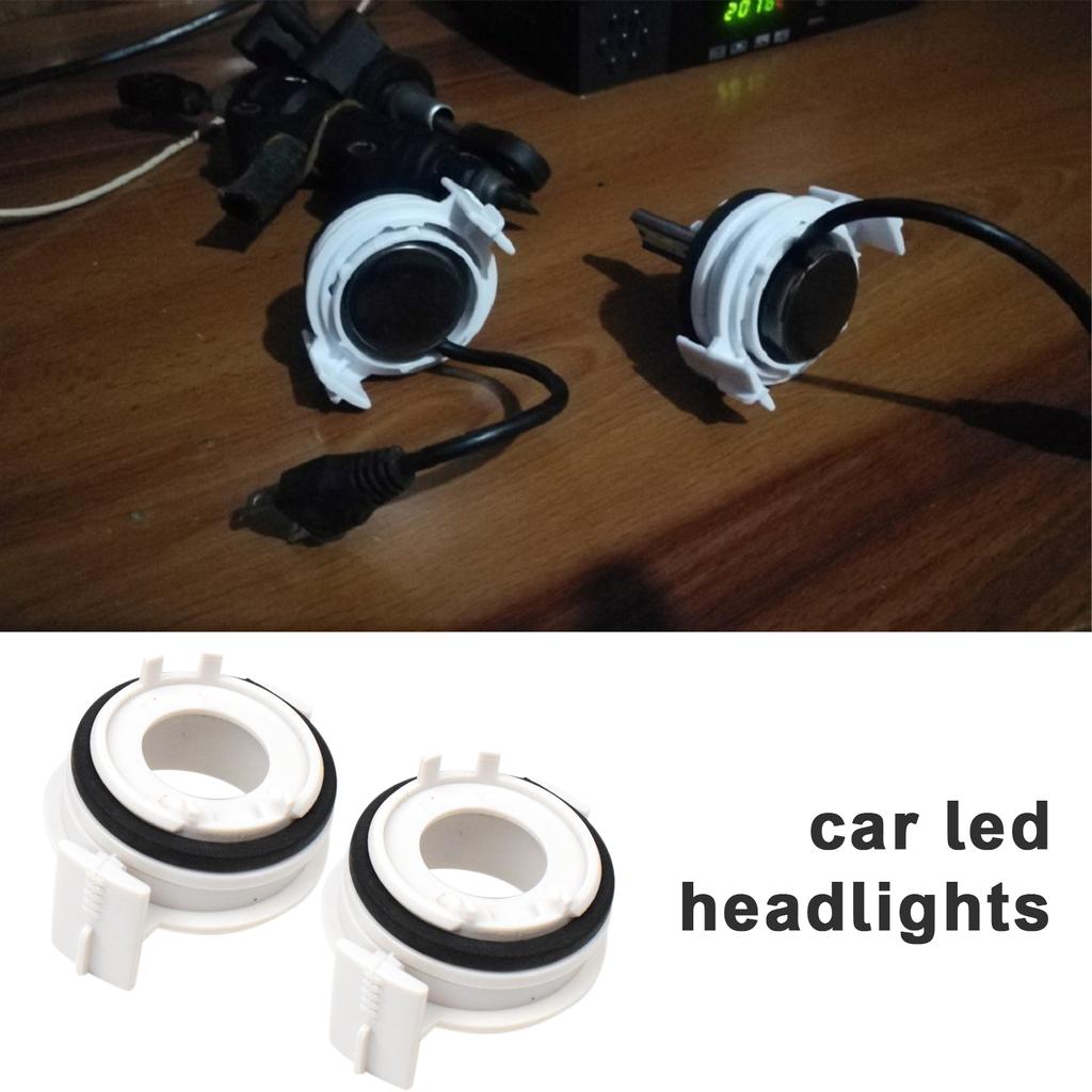 2 Pcs H7 Car LED Headlight Bulbs Retainer Base Holder Adapter For BMW E46 E65 E90 3 Series 325ci 325i 330ci 330i M3 328Ci