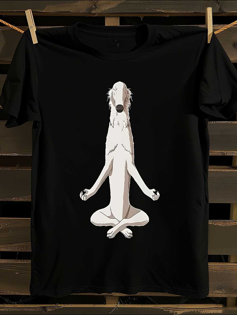 Borzoi Greyhound-like Yoga Dog T-Shirt S