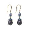 Genuine Natural Freshwater Black Pearl Earring Woman,Wedding Luxury Silver 925 Pearl Earrings Jewelry Wife Birthday Gift Pink