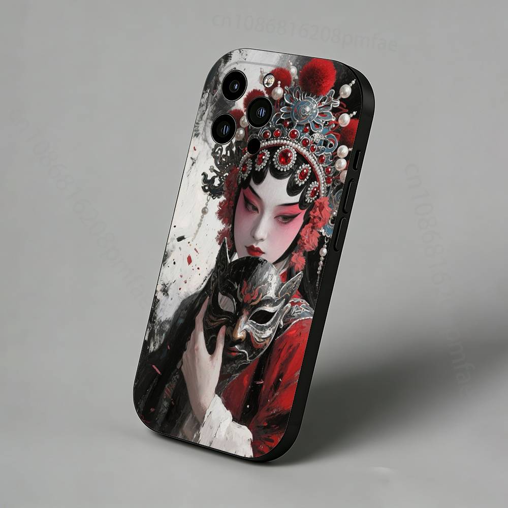 

Chinese Peking Opera iPhone Case For 16,15,14,13,12,11 Pro,Max,Plus,X,XS,XR,SE,Mini Back Protector Cover iPhone12PROMAX