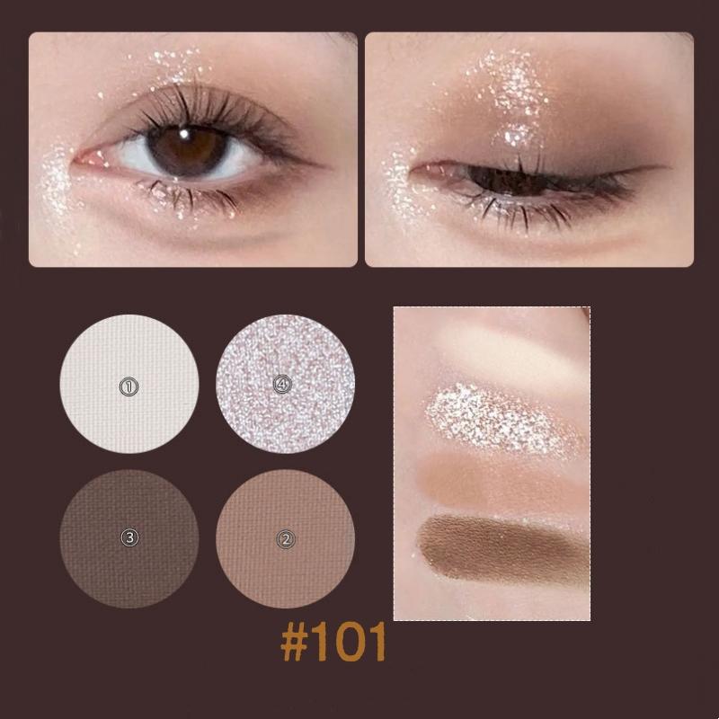 4 Colors Punk Smokey Cool Toned Eyeshadow Palette Metal Pearlescent Matte Lasting Eyeshadow Black Gray Party Eye Pigments Makeup