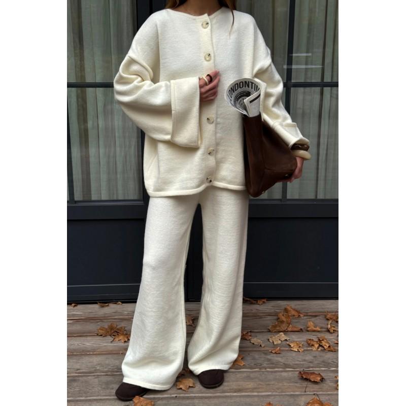 Womens Winter Grey Knit Cardigan Set