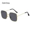 Large Frame Metal Square Sunglasses Korean Style Ocean Lens Shades  for Women & Men