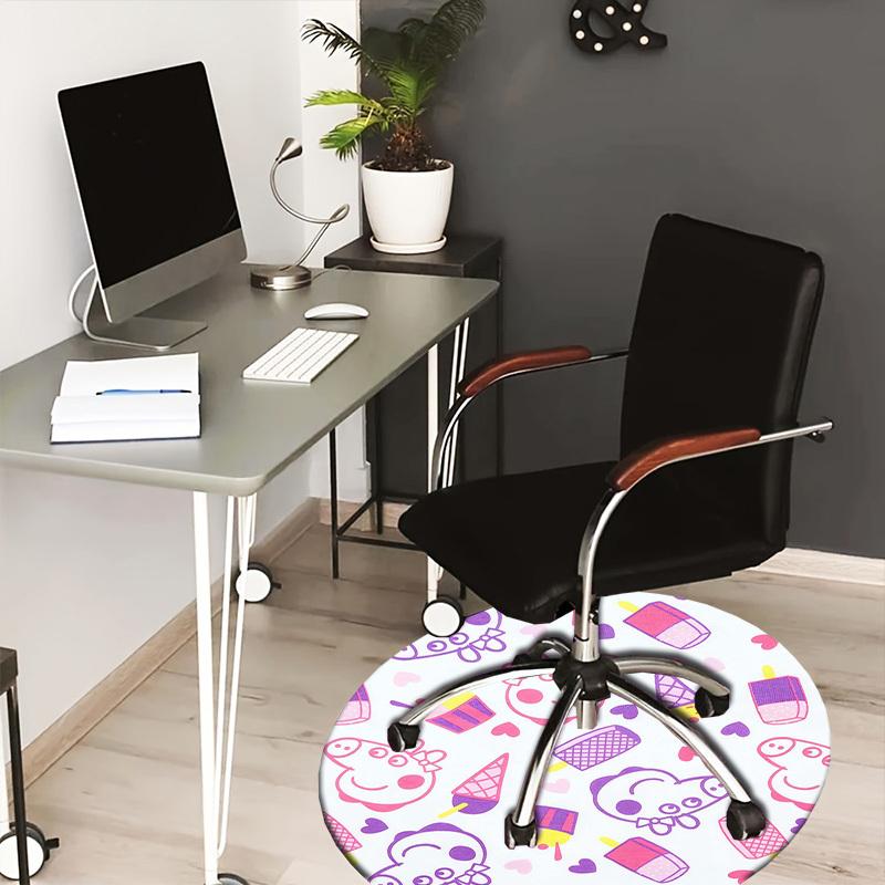 

1pc Peppa Pig Party Supplies Round carpet, Made of Polyester,Perfect for Decorating Office Chairs, Living Rooms,fplt143 80cm by 80cm