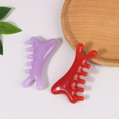 Body Meridian Massage Comb Resin Five Wide Tooth Comb Acupuncture Therapy Blood Circulation Anti-Static Smooth Hair Comb