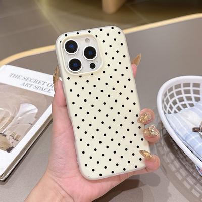 Silicone Matte Candy Color 2 In 1 Phone Case for iPhone 17 Air 16e 16 15 14 13 Plus 12 11 Pro X XR Max Black Small Dot Fashion