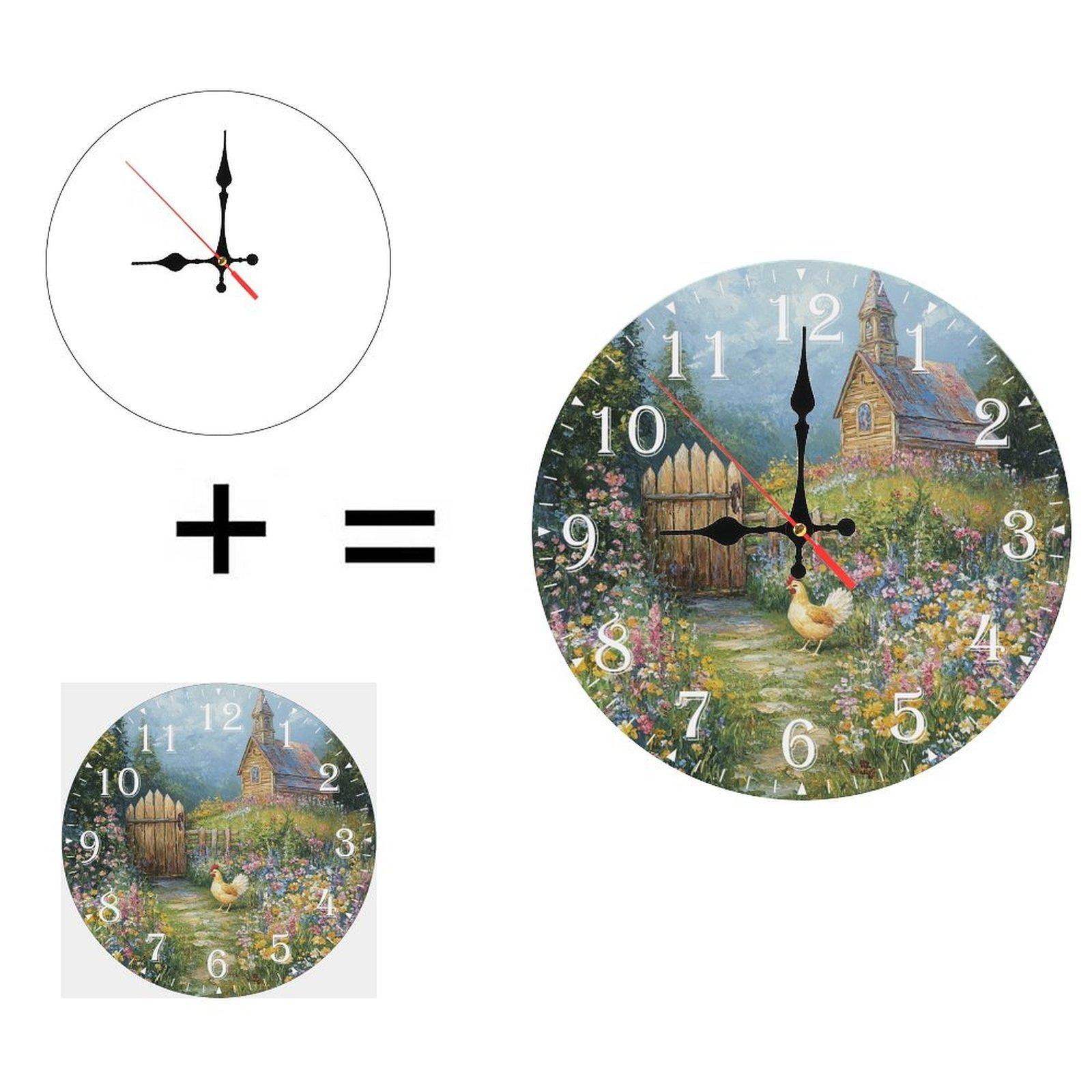 Eco-Friendly 25x25cm Wood Wall Clock Made from Sustainable Materials 10 inch(25.40cm) белый