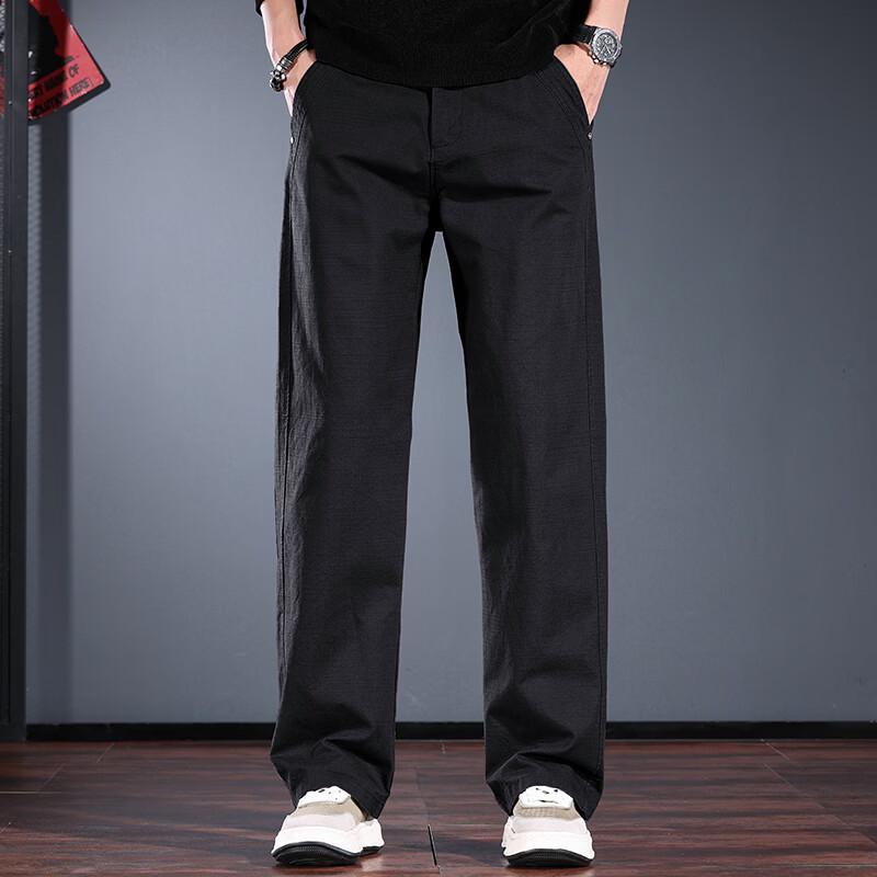 JieLeino Men s Pure Cotton Loose-Fit Straight-Leg Workwear Pants 2XL