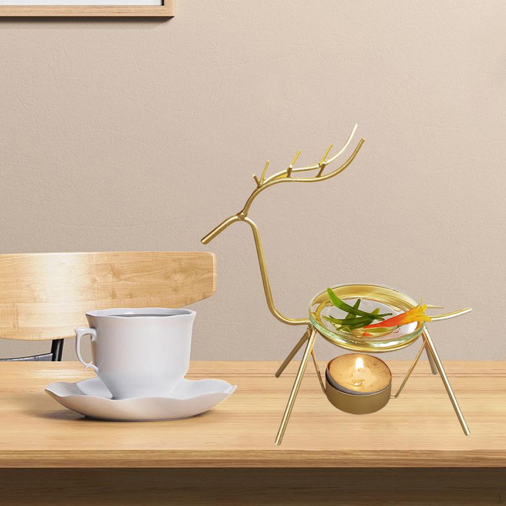 Deer Statue Tealight Candlestick Candelabra Candleholder Dinning Room Essential Oil Burner Candle