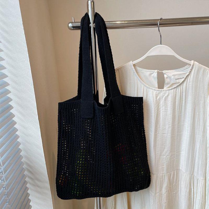 Women Shoulder Bags Large Capacity Crochet Tote Bag Fashion New Knitting Handbags Female Hollow Woven Shopping Bag