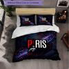 France Football Pattern 3 Pieces Bedding Set Soft Microfiber Duvet Cover with Pillow Cases for Bedroom