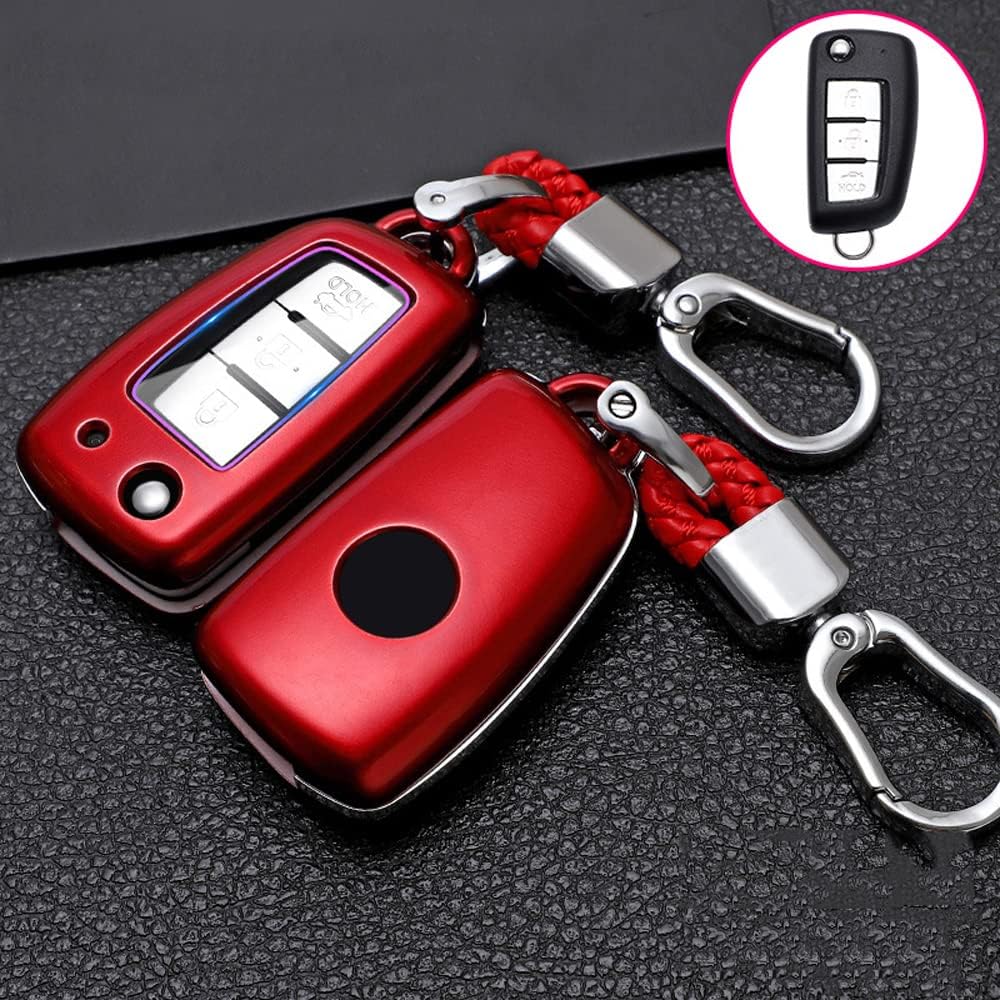 SANRILY ABS Plastic 2/3/4 Button Key Fob Cover for Nissan Rogue Sport Rogue S Rogue Select 2019 2018 Sylphy Pulsar Frontier Folding Flip Key Keyless